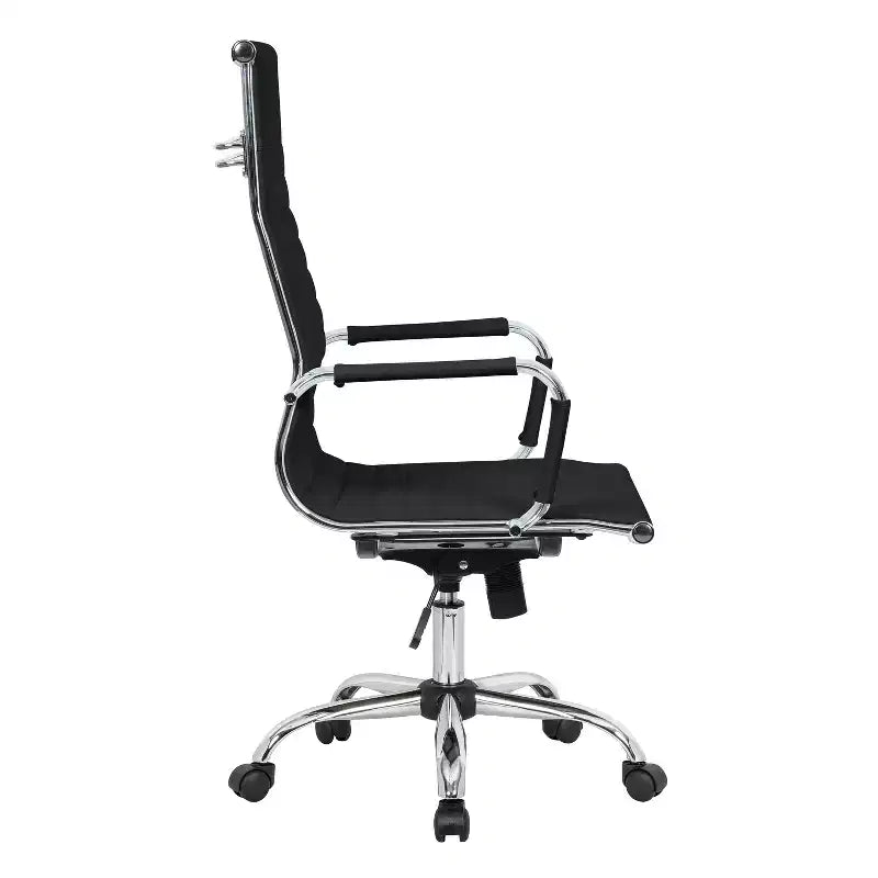 Chaise de bureau de direction HomeStock, hauteur réglable, 86 cm de haut, revêtement en similicuir gris, avec fonction pivotante