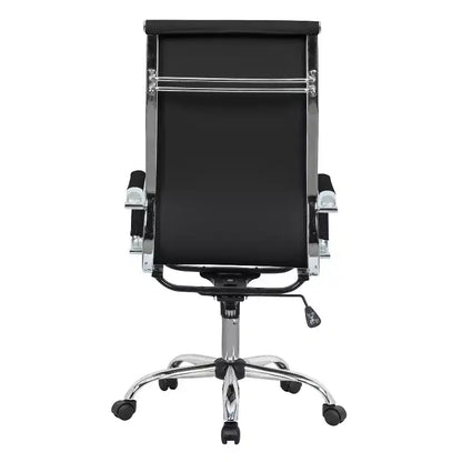Chaise de bureau de direction HomeStock, hauteur réglable, 86 cm de haut, revêtement en similicuir gris, avec fonction pivotante