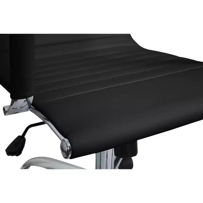 Chaise de bureau de direction HomeStock, hauteur réglable, 86 cm de haut, revêtement en similicuir gris, avec fonction pivotante