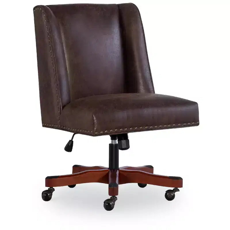 HomeStock Chaise de bureau en similicuir PU noir de 43 po de hauteur réglable avec inclinaison réglable
