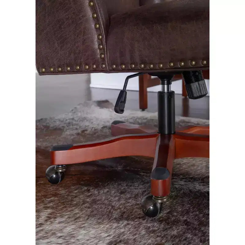 HomeStock Chaise de bureau en similicuir PU noir de 43 po de hauteur réglable avec inclinaison réglable
