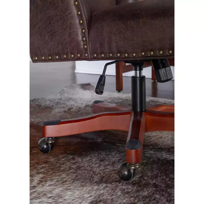 HomeStock Chaise de bureau en similicuir PU noir de 43 po de hauteur réglable avec inclinaison réglable