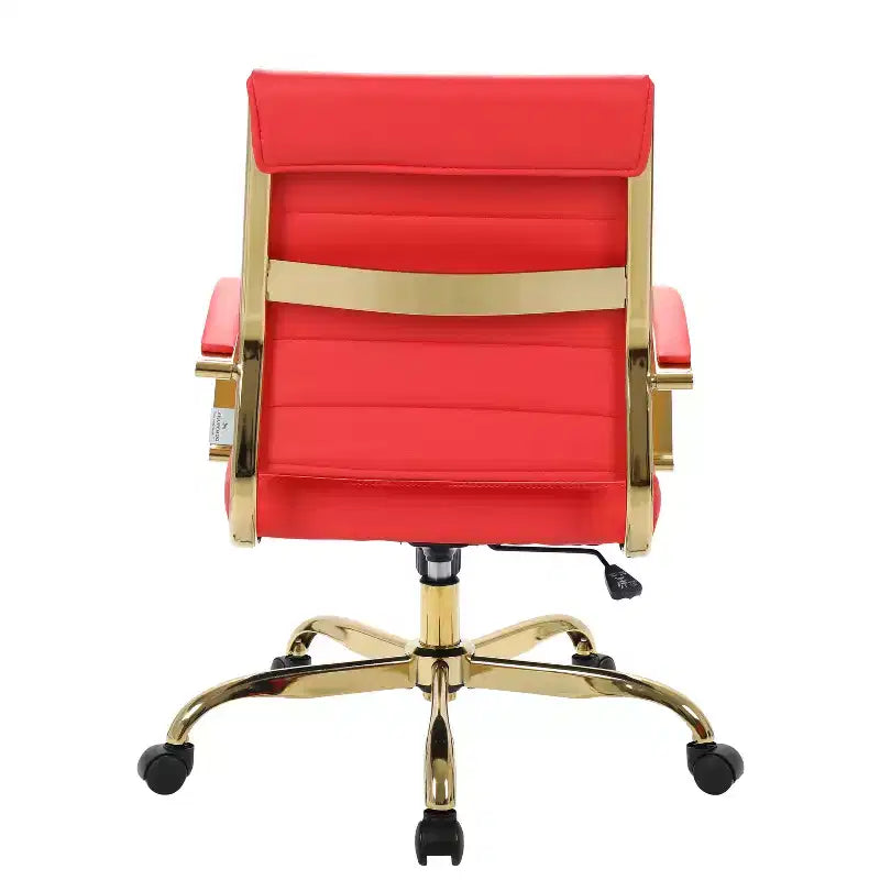 HomeStock Chaise de bureau ergonomique pivotante en similicuir bleu, réglable en hauteur, 96,5 cm de hauteur