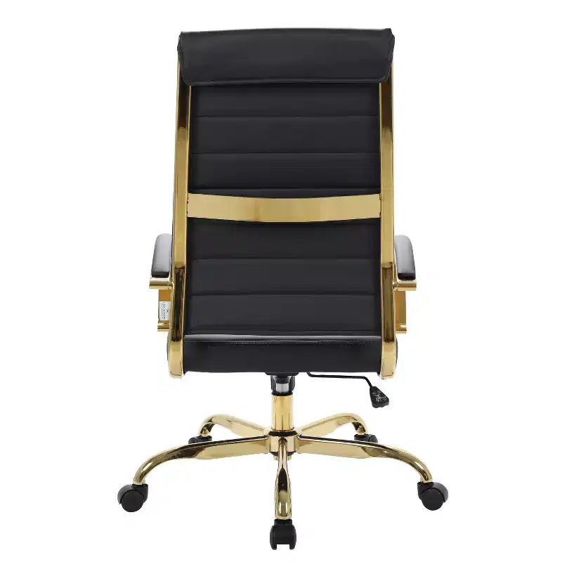 HomeStock Chaise de bureau ergonomique pivotante en similicuir bleu, réglable en hauteur, 96,5 cm de hauteur