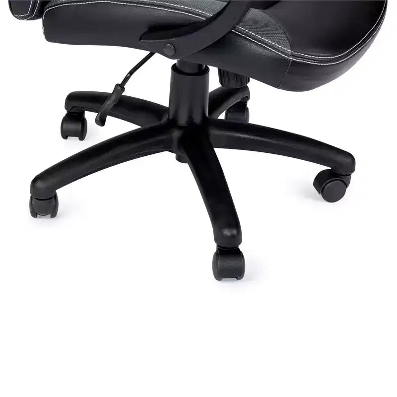 Chaise de bureau pivotante HomeStock de 96,5 cm de hauteur réglable en similicuir noir