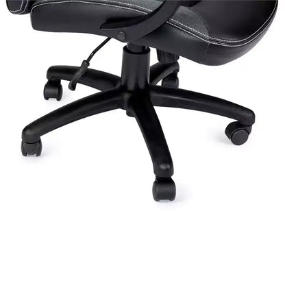 Chaise de bureau pivotante HomeStock de 96,5 cm de hauteur réglable en similicuir noir