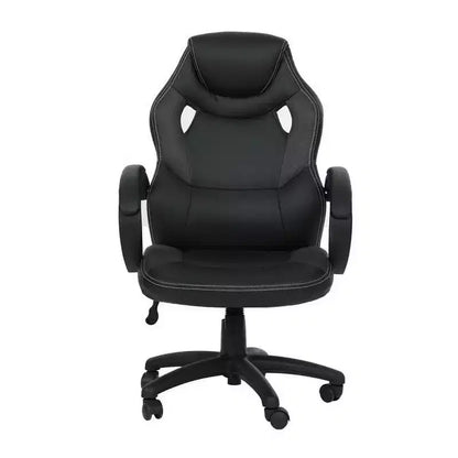 Chaise de bureau pivotante HomeStock de 96,5 cm de hauteur réglable en similicuir noir