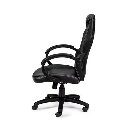 Chaise de bureau pivotante HomeStock de 96,5 cm de hauteur réglable en similicuir noir