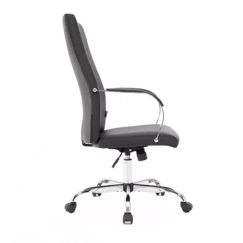 Chaise de bureau pivotante HomeStock de 33 po de hauteur réglable avec siège rembourré gris