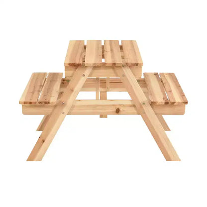 Ensemble table et chaises en bois massif durable pour enfants Whisen, surface facile à nettoyer, merveilleux cadeau pour les enfants - Naturel