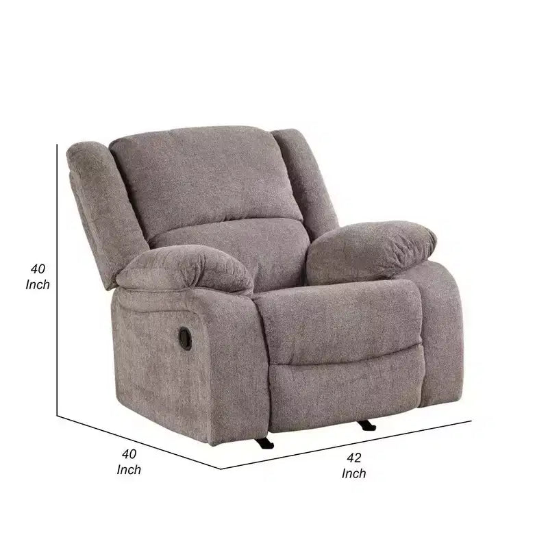 Fauteuil inclinable manuel Royal Hampton, capitonné, chenille gris mocha
