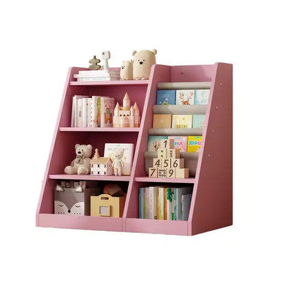 Étagère à livres 4 niveaux Whisen pour enfants, en bois composite robuste, 3 compartiments de rangement profonds en tissu, stimule la lecture et l'organisation