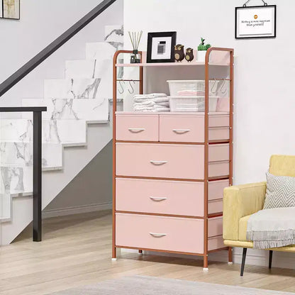Commode à 5 tiroirs, Commode de chambre, Commodes et chiffonniers, Unité de rangement verticale en tissu pour placard, couloir, salon