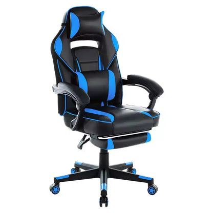 COZONY Chaise de bureau haute, Fauteuil de jeu de direction en cuir à dossier haut avec repose-pieds, Chaise d'ordinateur ergonomique avec support lombaire, appui-tête pivotant à 360°