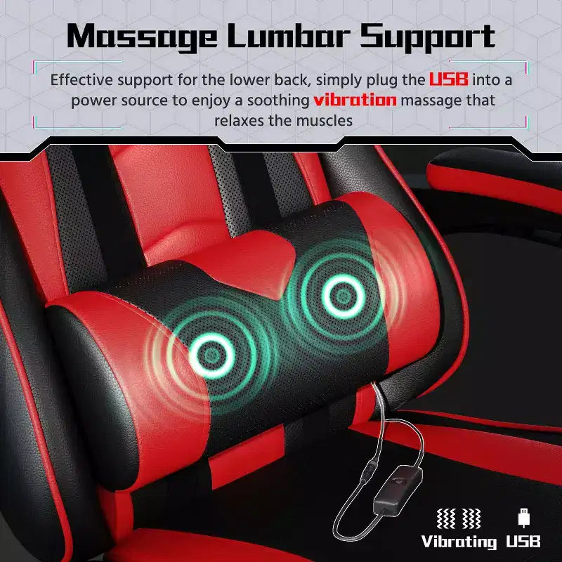Chaise de jeu ergonomique Yaheetech en cuir PU, chaise de bureau exécutive avec accoudoirs rembourrés