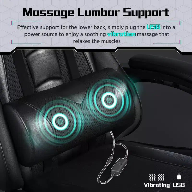 Chaise de jeu ergonomique Yaheetech en cuir PU, chaise de bureau exécutive avec accoudoirs rembourrés