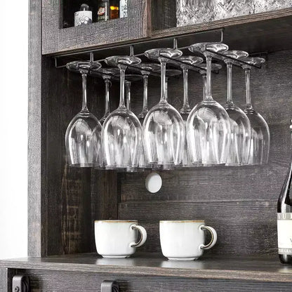 Buffet de bar à café de ferme de 70 po avec porte coulissante, grand rangement avec 7 étagères réglables