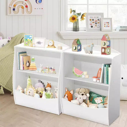 Organisateur de rangement, bibliothèque enfant en bois à 2 niveaux, étagère multi-casier, armoire de rangement pour chambre d'enfant, maternelle, école
