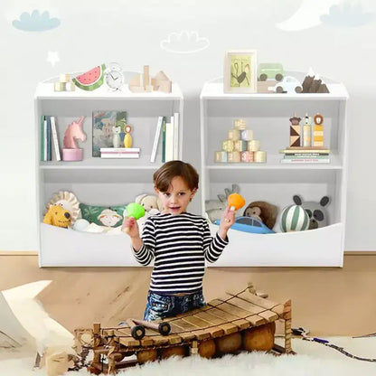 Organisateur de rangement, bibliothèque enfant en bois à 2 niveaux, étagère multi-casier, armoire de rangement pour chambre d'enfant, maternelle, école
