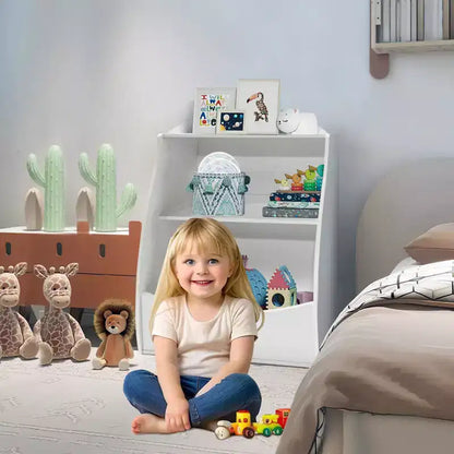 Organisateur de rangement, bibliothèque enfant en bois à 2 niveaux, étagère multi-casier, armoire de rangement pour chambre d'enfant, maternelle, école