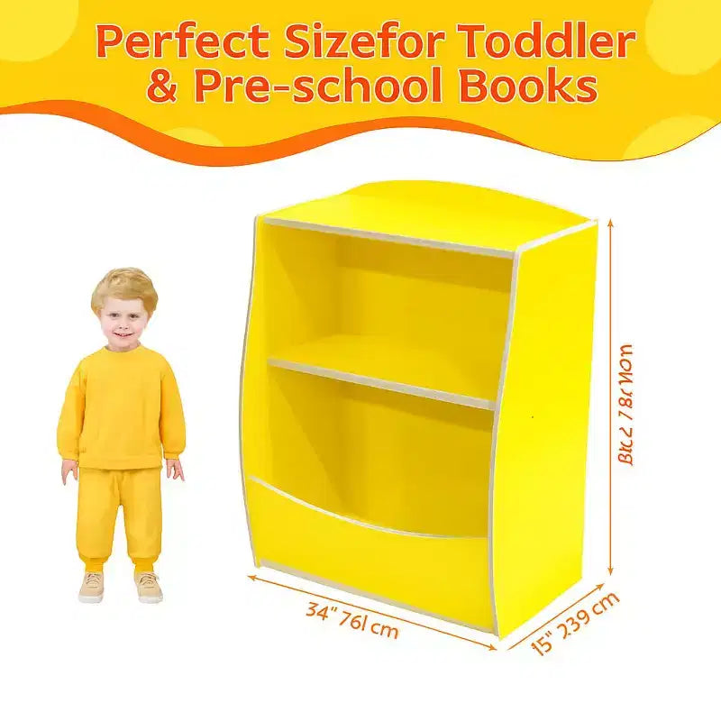 Organisateur de rangement, bibliothèque enfant en bois à 2 niveaux, étagère multi-casier, armoire de rangement pour chambre d'enfant, maternelle, école