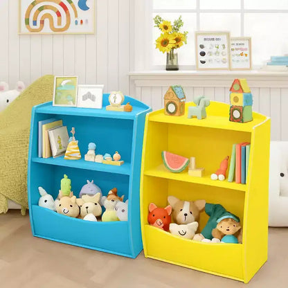 Organisateur de rangement, bibliothèque enfant en bois à 2 niveaux, étagère multi-casier, armoire de rangement pour chambre d'enfant, maternelle, école