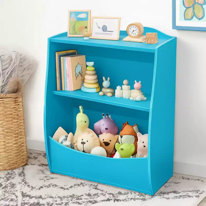 Storage Organizer, 2-Tier Wooden Children's Bookcase, Multi Shelf Cubby, Storage Cabinet for Children's Room, Kindergarten,School