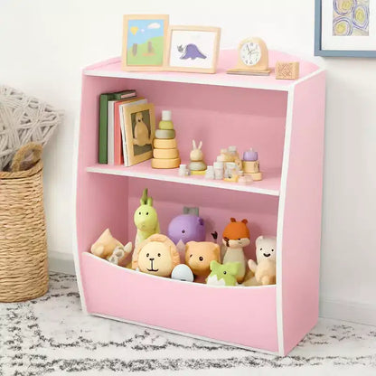Organisateur de rangement, bibliothèque enfant en bois à 2 niveaux, étagère multi-casier, armoire de rangement pour chambre d'enfant, maternelle, école