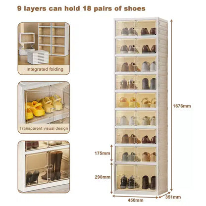 Meuble à chaussures empilable avec portes et roulettes 6 niveaux, 12 paires Idéal pour les couloirs, les salons et les dressings