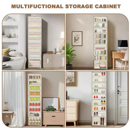 Meuble à chaussures empilable avec portes et roulettes 6 niveaux, 12 paires Idéal pour les couloirs, les salons et les dressings