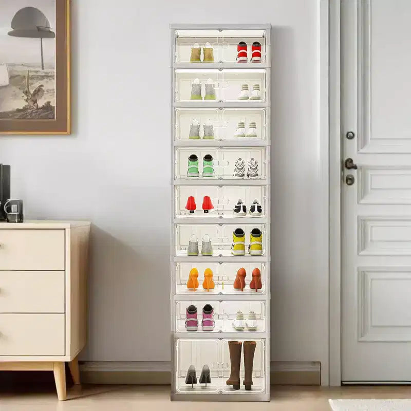 Meuble à chaussures empilable avec portes et roulettes 6 niveaux, 12 paires Idéal pour les couloirs, les salons et les dressings