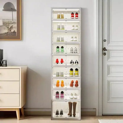 Meuble à chaussures empilable avec portes et roulettes 6 niveaux, 12 paires Idéal pour les couloirs, les salons et les dressings