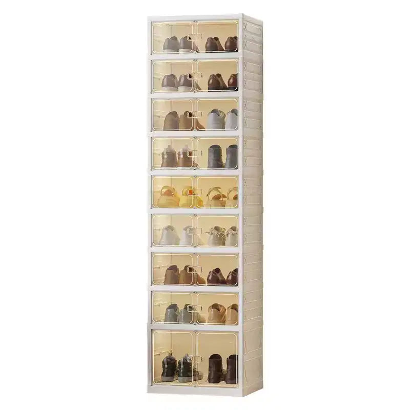 Meuble à chaussures empilable avec portes et roulettes 6 niveaux, 12 paires Idéal pour les couloirs, les salons et les dressings