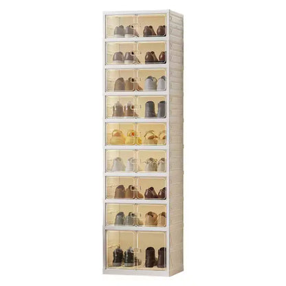 Meuble à chaussures empilable avec portes et roulettes 6 niveaux, 12 paires Idéal pour les couloirs, les salons et les dressings