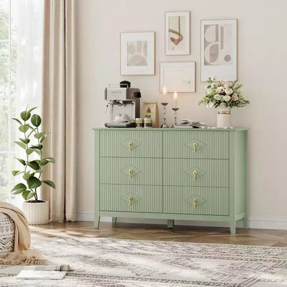 Commode de chambre à trois tiroirs avec poignées métalliques, convenant comme meuble TV ou armoire de rangement en bois pour chambres, salons ou couloirs.