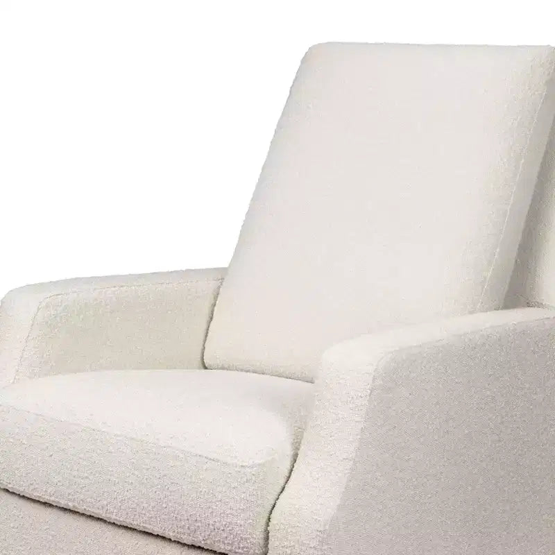Fauteuil inclinable et pivotant Namesake Crewe Electronic - Bouclé ivoire avec base en bois clair