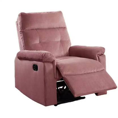 Fauteuil inclinable manuel Royal Hampton, velours rose capitonné