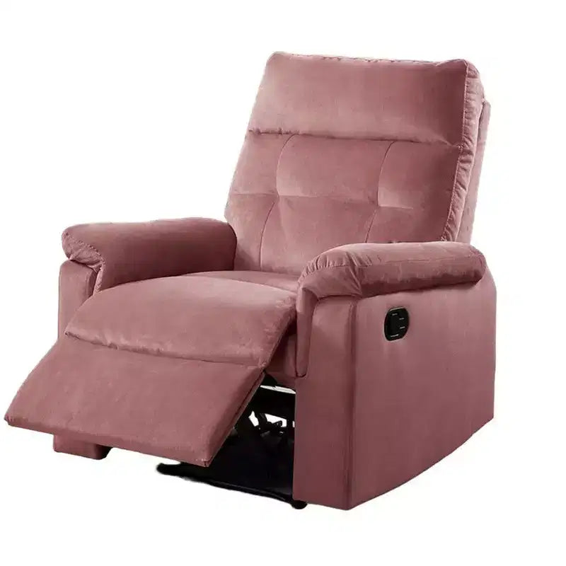 Fauteuil inclinable manuel Royal Hampton, velours rose capitonné