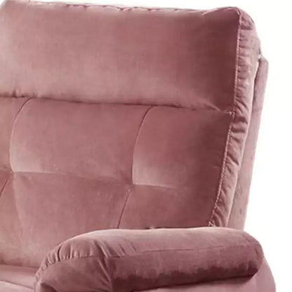 Fauteuil inclinable manuel Royal Hampton, velours rose capitonné