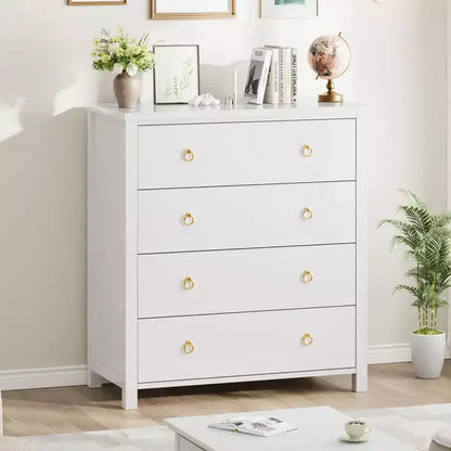 Dresser for Bedroom, Chest of Dressers 37 Tall Dresser for Closet with 4 Drawers Chest, Clothes Storage Cabinet for Bedroom, Living Room