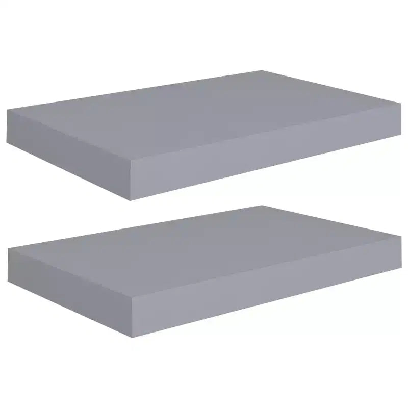 Étagères murales flottantes 2 pcs Gris 40x23x3,8 cm MDF