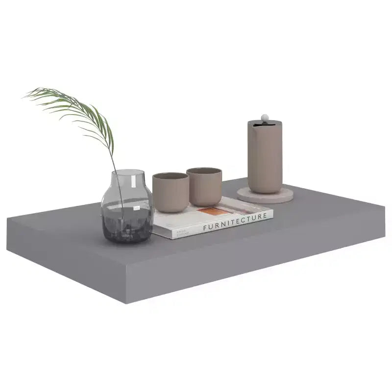 Étagères murales flottantes 2 pcs Gris 40x23x3,8 cm MDF