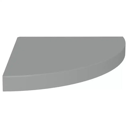 Lot de 2 étagères d'angle petites gris alvéolé MDF, métal