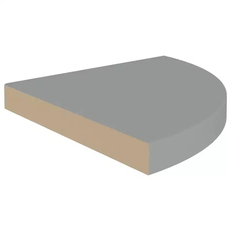 Lot de 2 étagères d'angle petites gris alvéolé MDF, métal