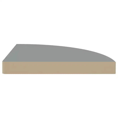 Lot de 2 étagères d'angle petites gris alvéolé MDF, métal