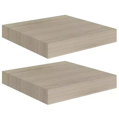 Ensemble de 2 étagères murales nid d'abeille en MDF chêne, métal 23,1 x 23,6 x 3,8 cm