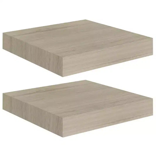Ensemble de 2 étagères murales nid d'abeille en MDF chêne, métal 23,1 x 23,6 x 3,8 cm