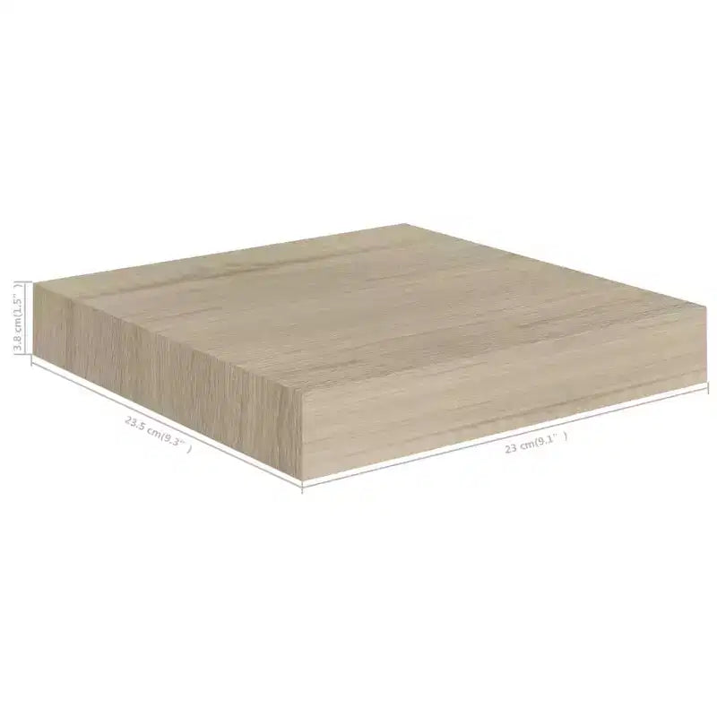 Ensemble de 2 étagères murales nid d'abeille en MDF chêne, métal 23,1 x 23,6 x 3,8 cm