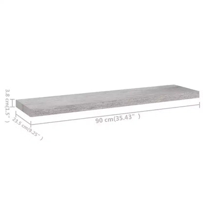 Étagère Murale Grise Nid d'Abeille MDF, métal 90 cm de long