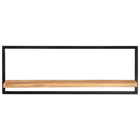 Lot de 2 étagères murales en bois naturel et noir